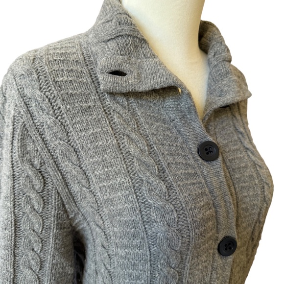 BOGNER FIRE & ICE BUTTON FRONT CARDIGAN SWEATER WOOL BLD CABLE KNIT APRES SKI S - Picture 6 of 10